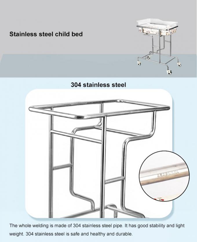 YA010 Hospital Stainless Steel Medical Crib SS Baby Cot